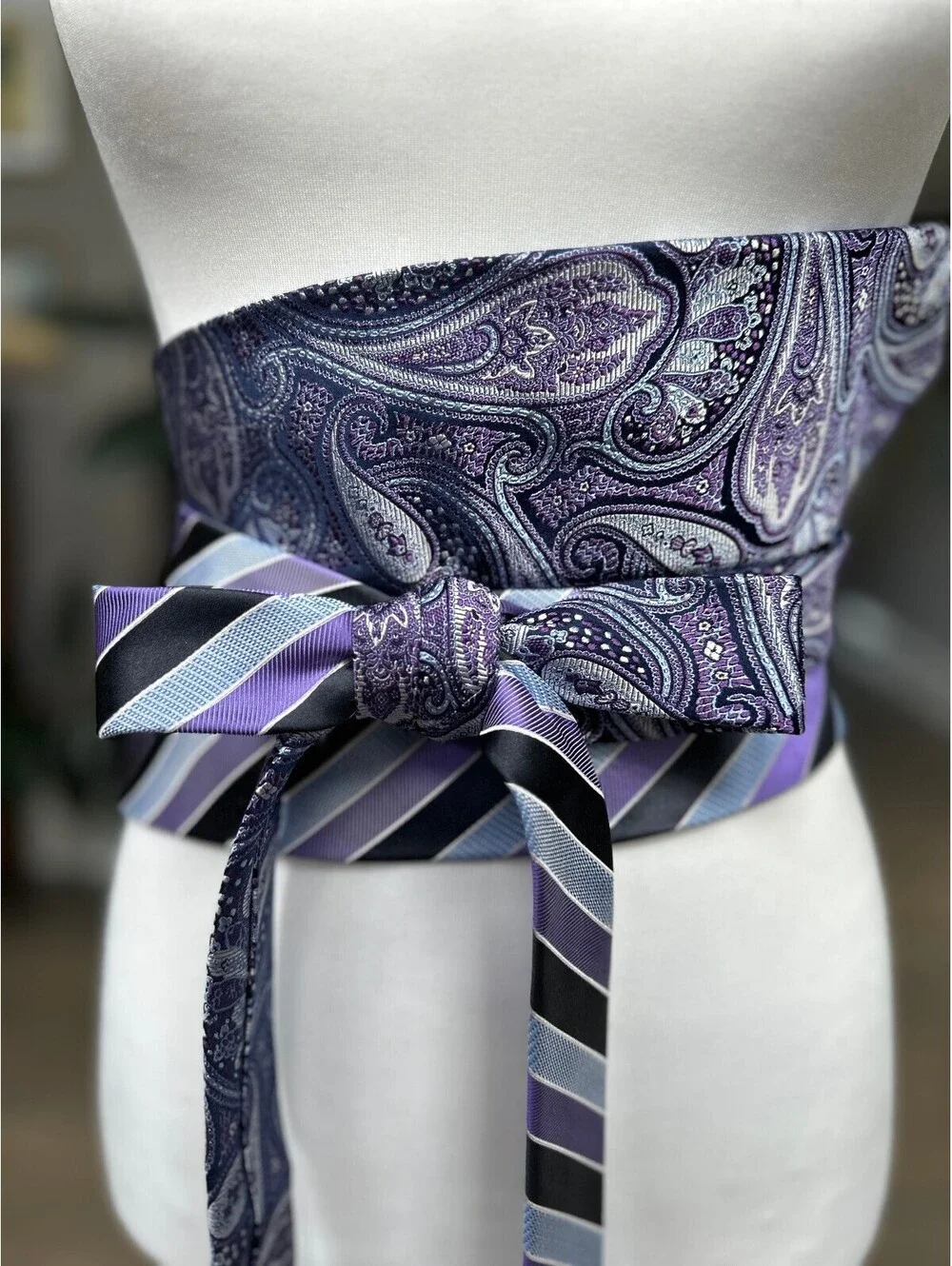 Upcycled Silk Obi Belt | Corset Style Wrap | OOAK | OS